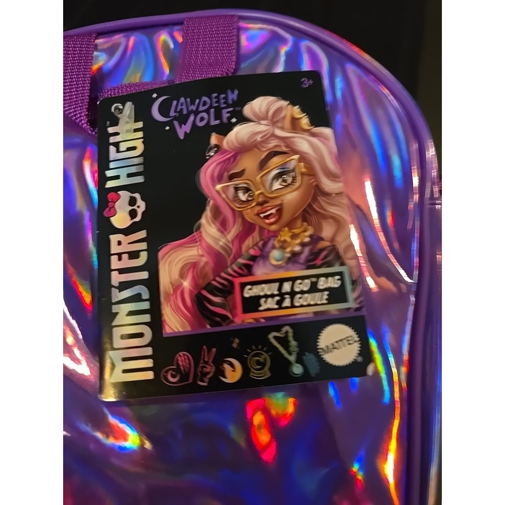 Monster High Ghoul N Go Bag Clawdeen Wolf &‎ Crescent 6.5 Plush Doll & Backpack - Picture 7 of 10